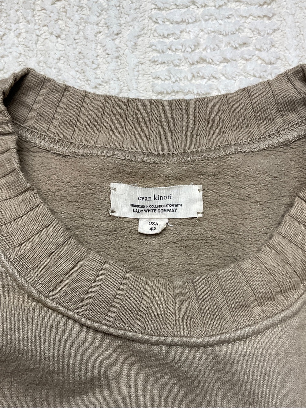evan kinori colab with Lady White Company Crewneck Sweatshirt Clay Color Size XL - Picture 2 of 16